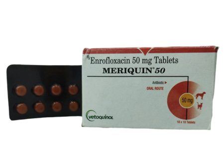 Vetoquinol Meriquin 50mg Enrofloxacin Tablets for Dogs and Cats Fashion