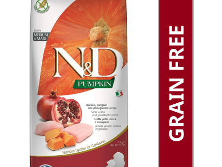 Farmina N&D Pumpkin Chicken & Pomegranate Grain Free Puppy Medium Maxi Dog Dry Food (Limited Shelf Life) Hot on Sale