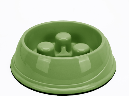 Skatrs Antiskid Slow Feeder Bowl for Dogs and Cats (Green) For Cheap