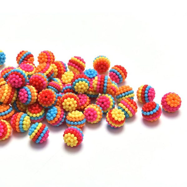 Wholesale 100pcs ABS Imitation Pearl Straight Hole Colorful Bayberry Rainbow Color Children s DIY Beads For Sale