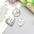 Wholesale 1 Antique Silver Alloy Simulation Heart-shaped English Letter DIY Pendant For Cheap