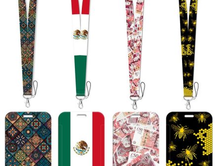 Wholesale Bohemian Bee Work ID Cell Phone Lanyard Work ID Student Meal Card Access Card Holder Slide Hard Case Online