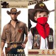 Wholesale 52 Pieces Brown Western Denim Jacket Horse Pistol Embroidered Clothing Patches For Cheap