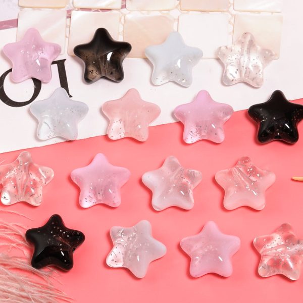 Wholesale 50pcs Gradient Color Sequins Five-pointed Star Transparent Love Acrylic Diy Beads Online Hot Sale