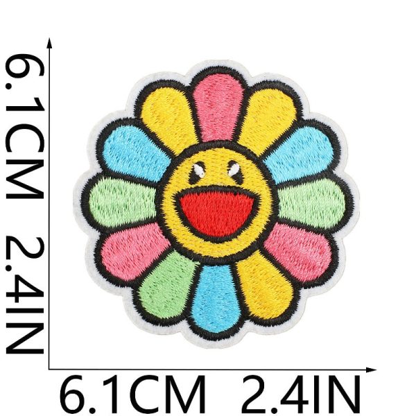 Wholesale Girly Pink Decorative Embroidery Colorful Flower Cartoon Leopard Embroidery Patch Hot on Sale