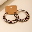 Wholesale 1 Pair of Stylish Trendy Hot Girl Style Exaggerated Geometric Hoop Leopard Print Earrings Fashion