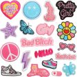 Wholesale Girly Pink Decorative Embroidery Colorful Flower Cartoon Leopard Embroidery Patch Hot on Sale