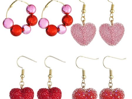 Wholesale 2pcs Valentine s Day Love Three-dimensional Simulation Candy Resin Diamond Color Matching Bead Earrings For Discount