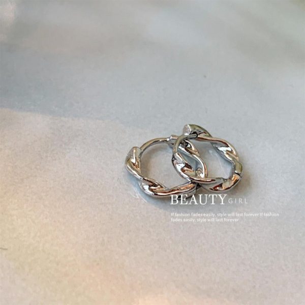 Wholesale 14k Genuine Gold Mobius Ring Simple and Compact Cool Style Earrings For Discount