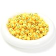 Wholesale 50pcs Acrylic Yellow Smiley Face Straight Hole Cartoon Expression DIY Beads Supply