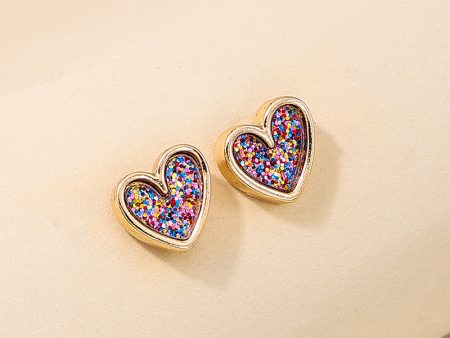 Wholesale 1 Pair of Elegant Cute Sweet Small Exquisite Alloy Fashionable Sweet Cool Love Commuting Versatile Earrings Hot on Sale