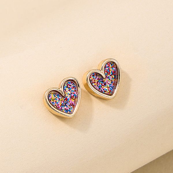 Wholesale 1 Pair of Elegant Cute Sweet Small Exquisite Alloy Fashionable Sweet Cool Love Commuting Versatile Earrings Hot on Sale