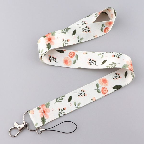 Wholesale 10pcs Small Daisy Lavender Flower Mobile Phone Lanyard Long Camera Work ID Durable Neck Lanyard For Sale