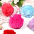 Wholesale 4cm 5pcs Fur Ball Color Faux Plush Pendant DIY Keychain For Sale