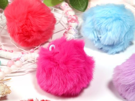 Wholesale 4cm 5pcs Fur Ball Color Faux Plush Pendant DIY Keychain For Sale