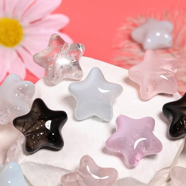 Wholesale 50pcs Gradient Color Sequins Five-pointed Star Transparent Love Acrylic Diy Beads Online Hot Sale