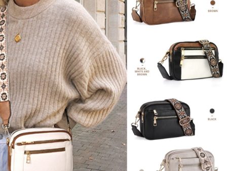 Wholesale Color Matching Multifunctional Zipper PU Adjustable Shoulder Strap Shoulder Bags Supply