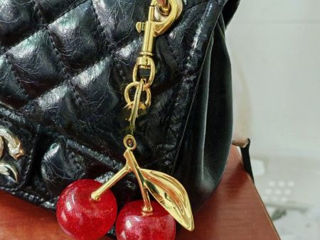 Wholesale Cherry Fashion Exquisite Crystal Resin Cherry Car Keychains on Sale