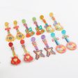 Wholesale 10pcs Music Festival Fashion Personality Rainbow Guitar Musical Instrument Earrings Hot on Sale