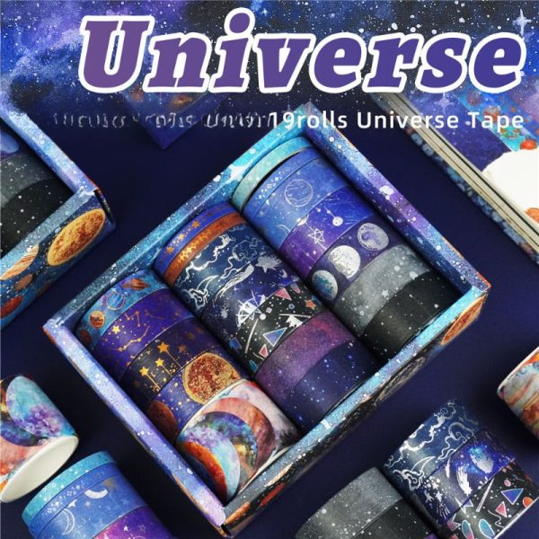 Wholesale Starry Sky Gold, Silver, Paper Tape, Planet Universe DIY Decorative Stickers Online Hot Sale