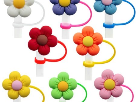 Wholesale 10pcs Colorful Flower Series Creative DIY Reusable Decorative Straw Cover Hot on Sale