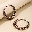 Wholesale 1 Pair of Stylish Trendy Hot Girl Style Exaggerated Geometric Hoop Leopard Print Earrings Fashion