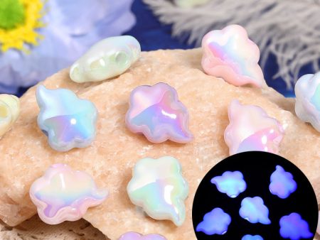 Wholesale 100pcs Night Light Cream Cloud Vertical Hole Acrylic DIY Beads Sale