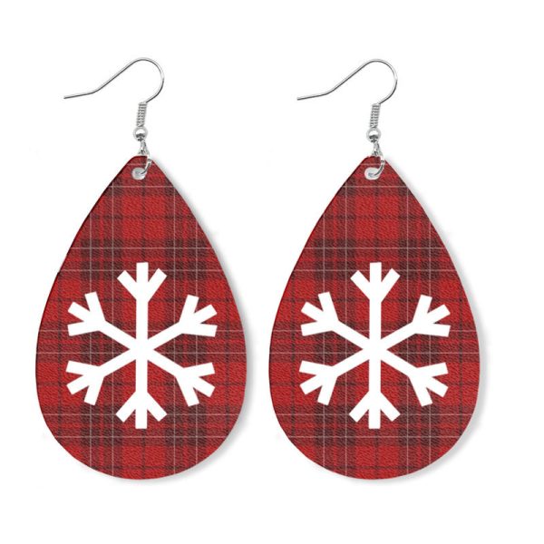 Wholesale 2 Pair Pack Christmas Elk Snowman Skin Earrings Are Popular Snowflake Earrings For Sale