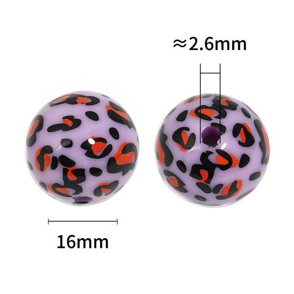 Wholesale 100pcs Autumn winter Solid Leopard Print Beads Cheap