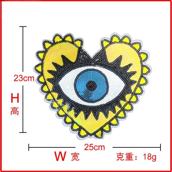 Wholesale 10pcs Fashion Clothing Accessories Bead Embroidery Heart Eye Mouth Glitter Patches Online