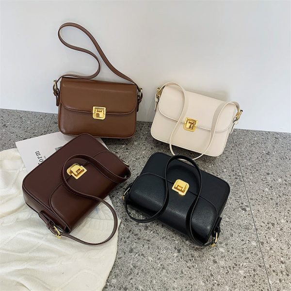 Wholesale Autumn and Winter New PU Texture Crossbody Crossbody Solid Color Simple Small Square Bag For Cheap