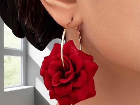 Wholesale 2PCS exquisite elegant fashion gentle creative romantic red rose earrings for dating holiday Valentine s Day Cheap