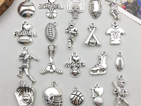 Wholesale 1 Antique Silver Alloy Simulation Rugby Baseball Series DIY Pendant For Cheap