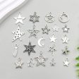 Wholesale 1 Antique Silver Alloy Star Series Simulation Hollow Pentagram DIY Pendant Discount