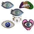 Wholesale 10pcs Fashion Clothing Accessories Bead Embroidery Heart Eye Mouth Glitter Patches Online