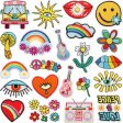 Wholesale Devil s Eye Embroidery Rainbow Bus Colorful Flower Embroidery Clothes Patch Fashion