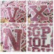 Wholesale 10pcs Pink English Alphabet Number Silver Number Embroidered Clothing Accessories Back Adhesive Patches on Sale