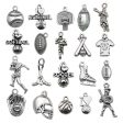 Wholesale 1 Antique Silver Alloy Simulation Rugby Baseball Series DIY Pendant For Cheap