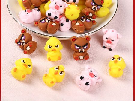 Wholesale Cute Animal 3D Silicone Children s DIY Food Grade Toy Bear Dropping Beads Fashion