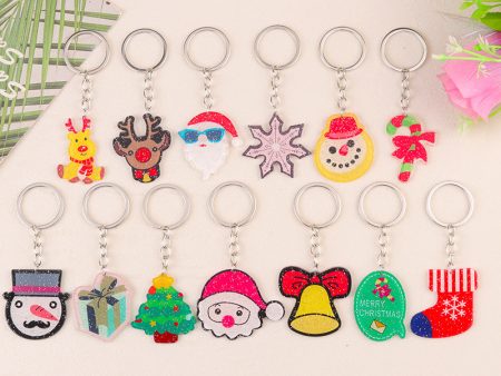 Wholesale Cartoon Creative Christmas Series Acrylic Simple Christmas Tree Snowman Keychains Online Sale