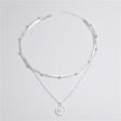 Wholesale Simple Multi-layer Lotus Pendant Gold Bead Disc Blade Chain Necklace Chain Online Sale