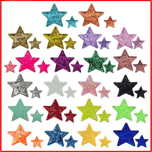 Wholesale 10pcs Bead Embroidery Sequin Embroidery Towel Embroidery Pentagram Star Shaped Clothing Accessory Patches Online