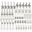 Wholesale 1 New Antique Silver Alloy Simulation Guitar Music Note DIY Pendant Fashion