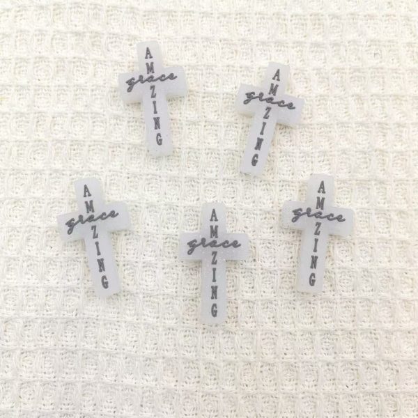 Wholesale 10pcs Cool High-grade Cross Silicone Beads Supply