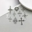 Wholesale 1 Antique Silver Alloy Cross Series Simulation Heart Cross DIY Pendant For Cheap