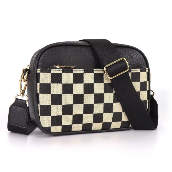 Wholesale Checkered Checkered Colorblock Zipper Shoulder Bags Online