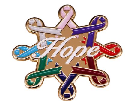 Wholesale Ribbon Faith Hope Love Health Colorful Ribbon Combination Badge Brooch Online now