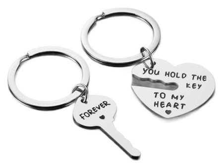 Wholesale Valentine s Day Gift Peach Heart Key You Hold The Heart Key Couple Stainless Steel Keychain Online Sale