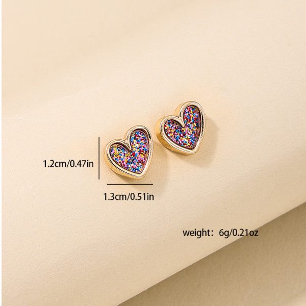 Wholesale 1 Pair of Elegant Cute Sweet Small Exquisite Alloy Fashionable Sweet Cool Love Commuting Versatile Earrings Hot on Sale