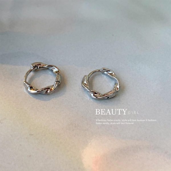 Wholesale 14k Genuine Gold Mobius Ring Simple and Compact Cool Style Earrings For Discount